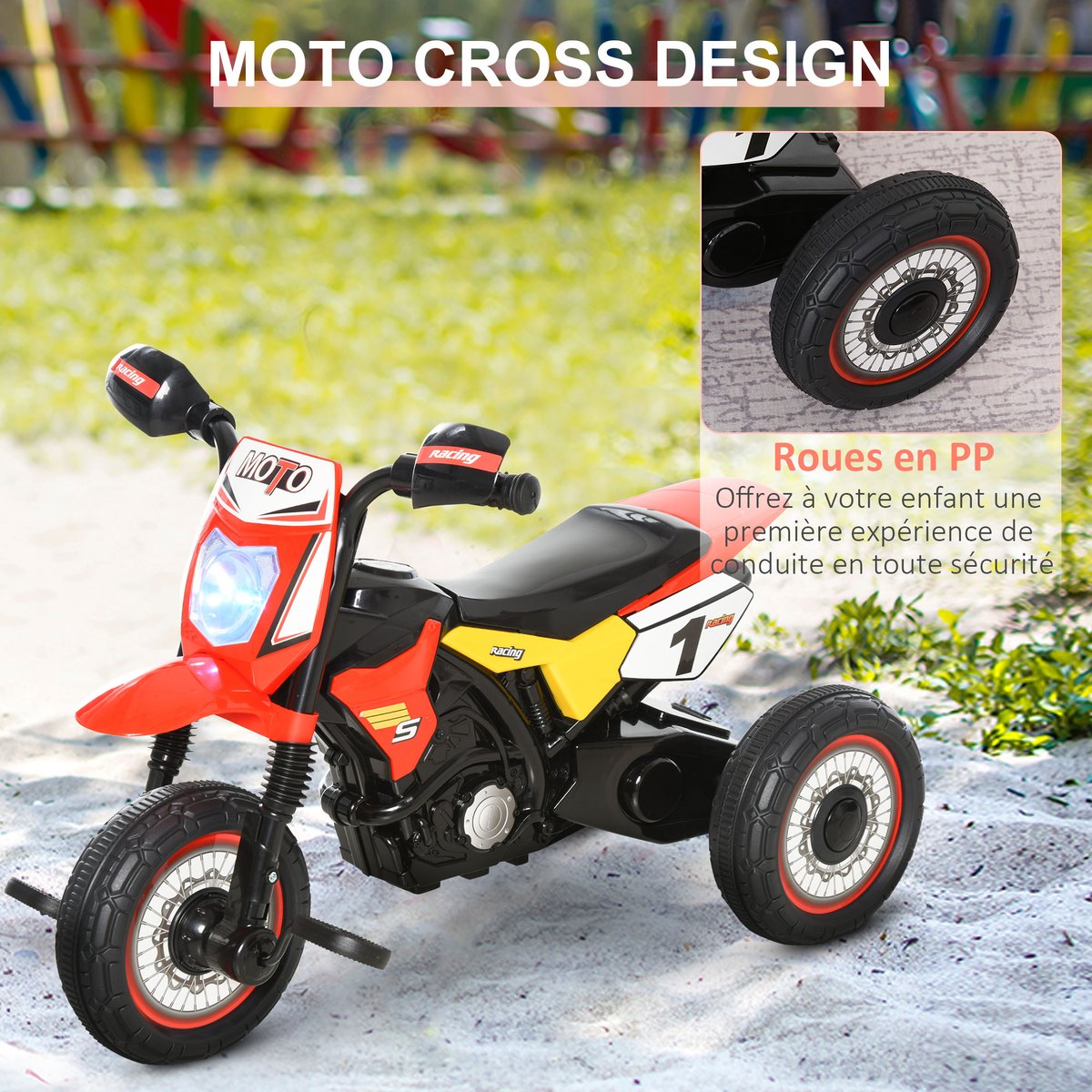 Tricycle pour enfants Plastique Rouge rouge, HOMCOM