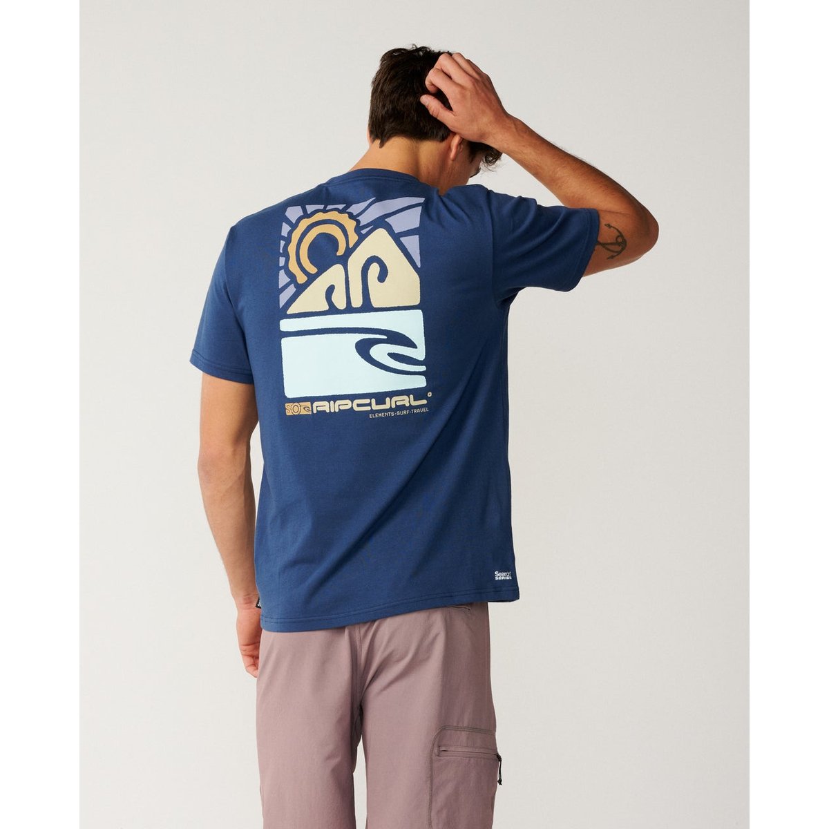 T-shirt relax SEARCH SERIES VAPORCOOL Totem light navy, RIP CURL