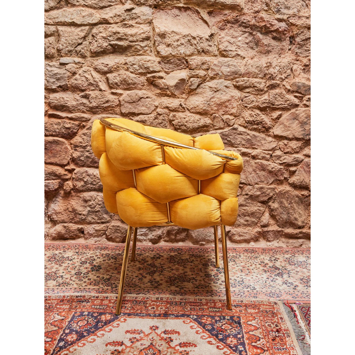 Fauteuil en laiton Jakob N°1280 - Bon état doré, DEBONGOUT