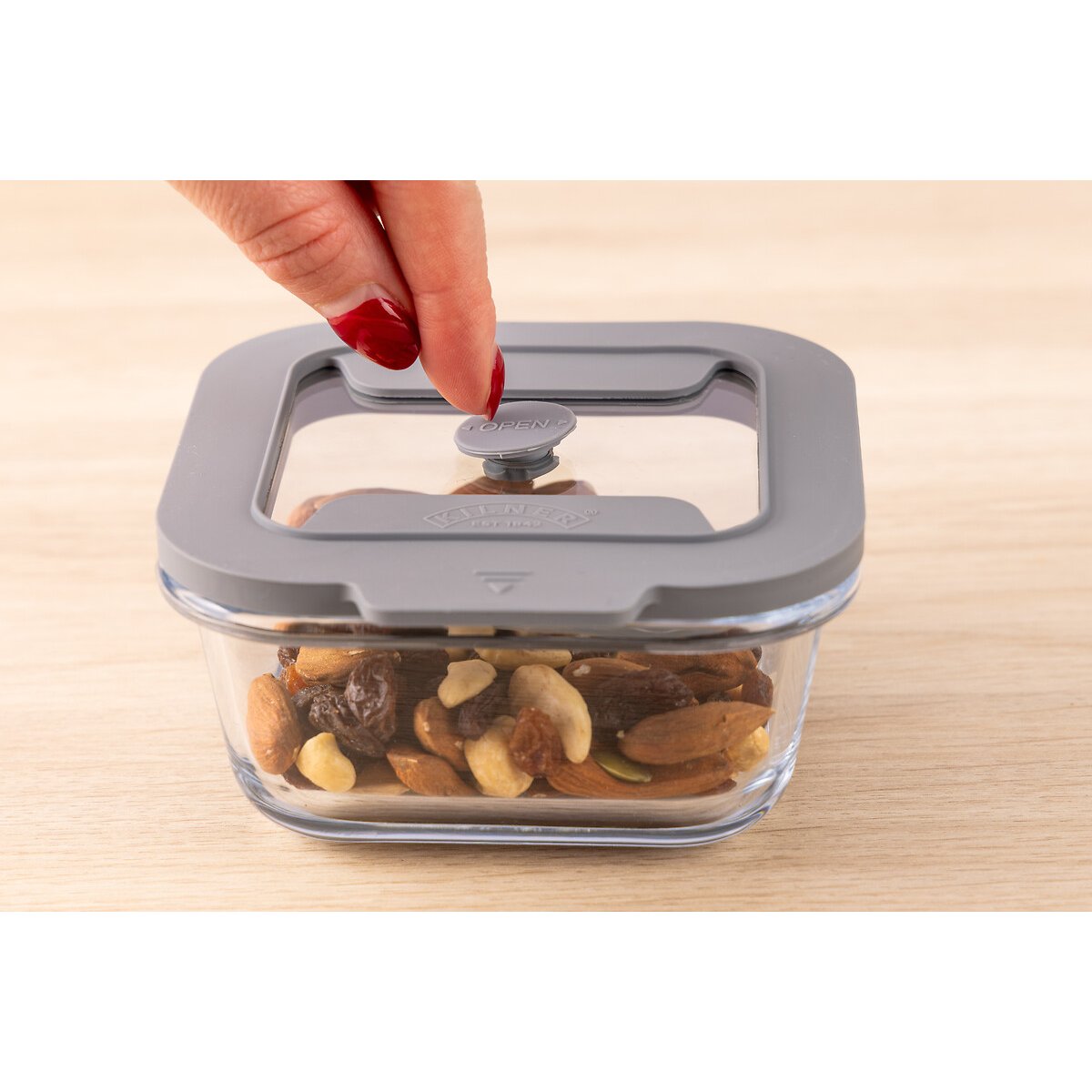 Set of 2 Fresh Storage 0.31L Square Food Storage transparent, KILNER