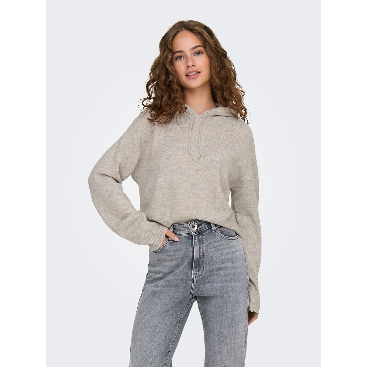 Pull con cappuccio beige, JDY