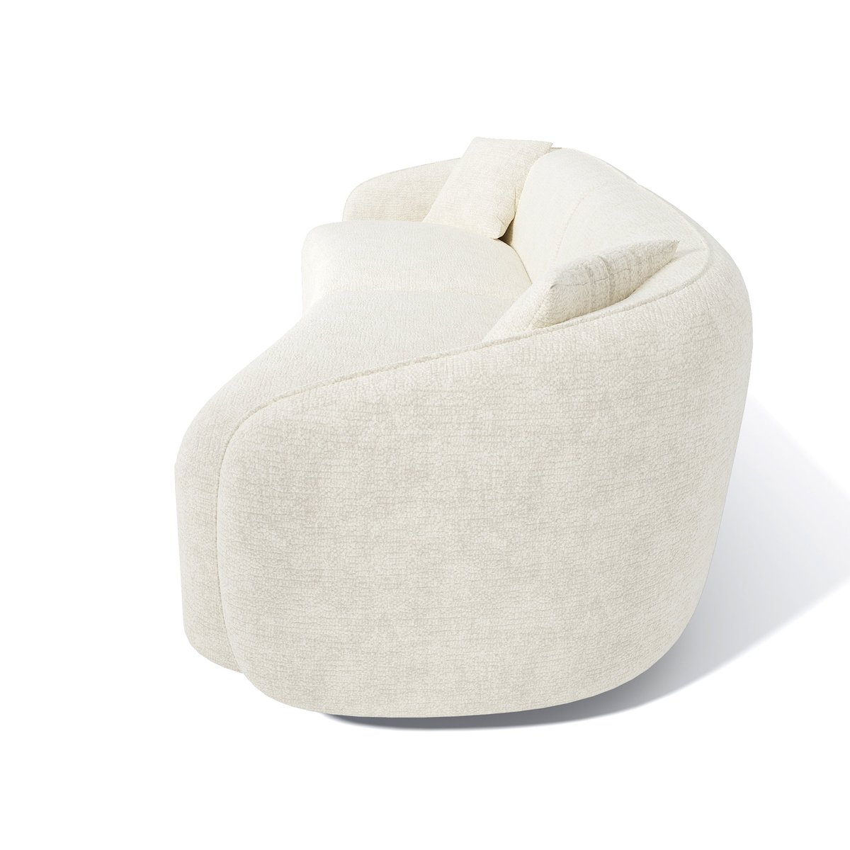 Canapé 4 places en velours gaufré CELINE crème, SIA HOME