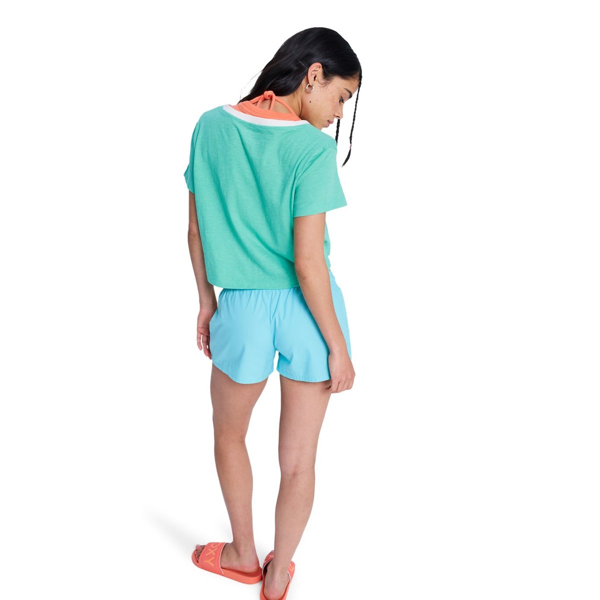 Short taille élastique SUNLIT SMILES. bleu pool blue, ROXY