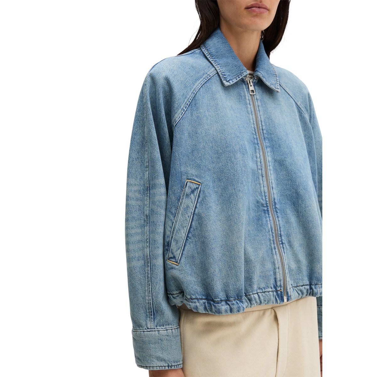 Blouson en jean relaxed en pur coton organique bleu clair, MARC O'POLO
