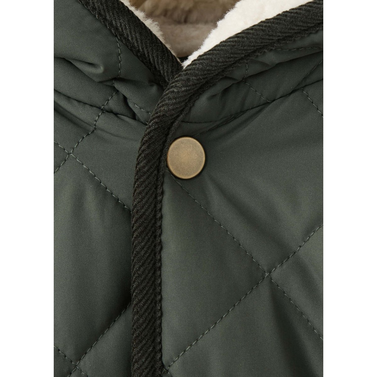 Manteau matelassé à capuche kaki, MANGO BABY