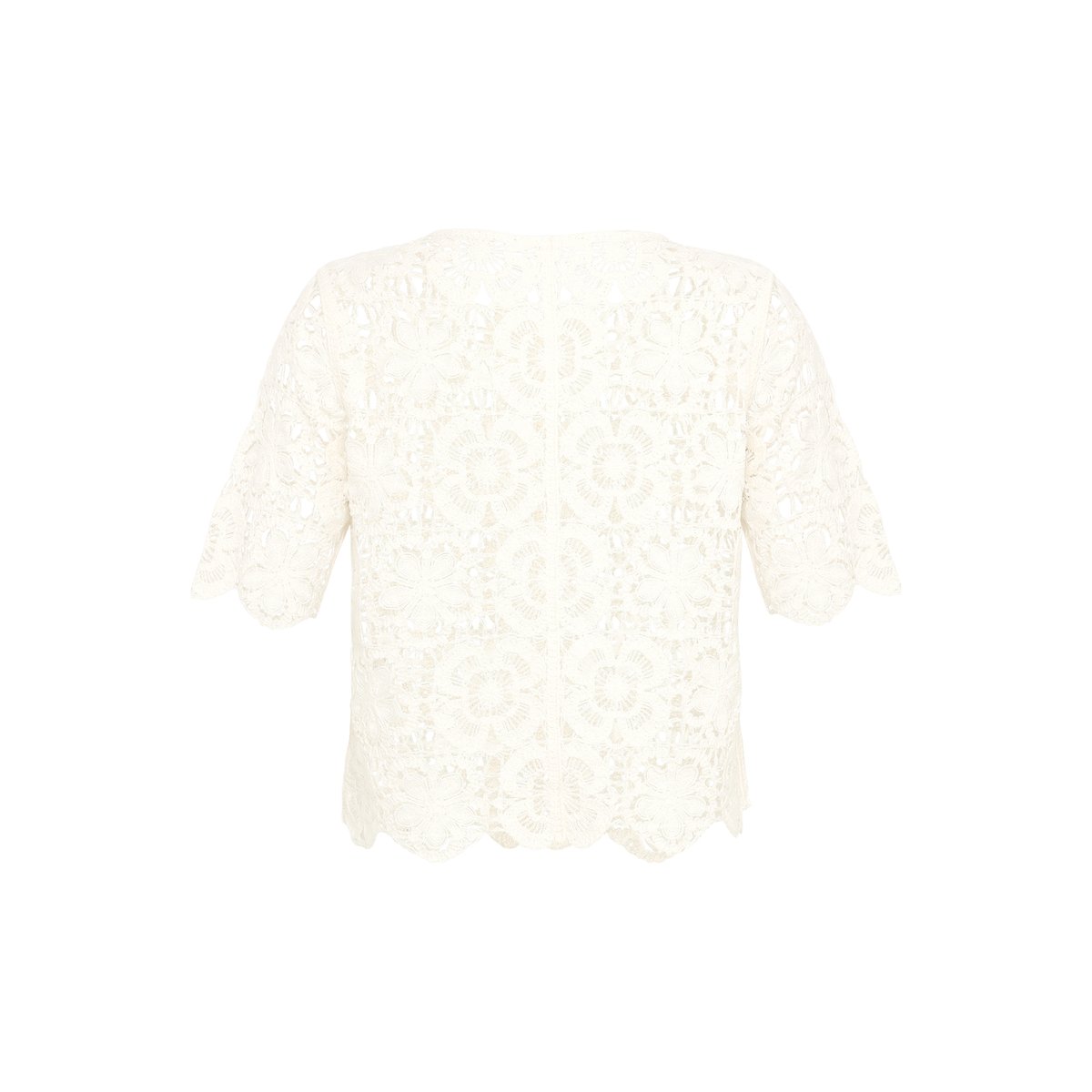 Pull-over en maille ajourée à encolure bateau blanc, BETTY & CO