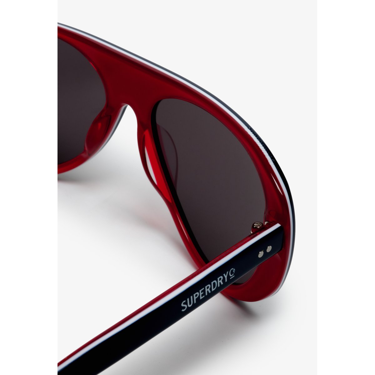 Lunettes de soleil Ski Aviator marine blanc rouge/verre fumé, SUPERDRY