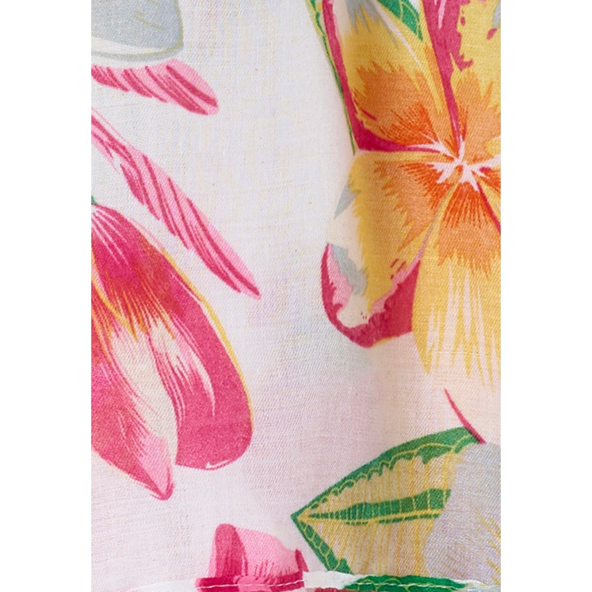 Foulard voile fleurs tropicales rose fleuri, DAMART