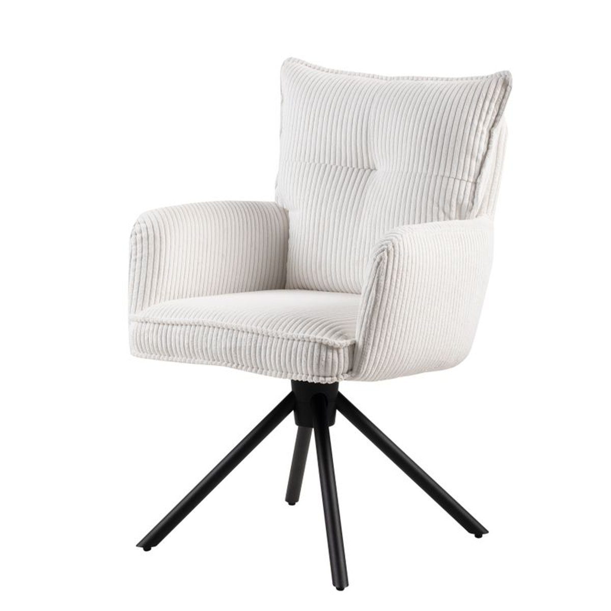 Chaise repas velours côtelé vert blanc, ZAGO