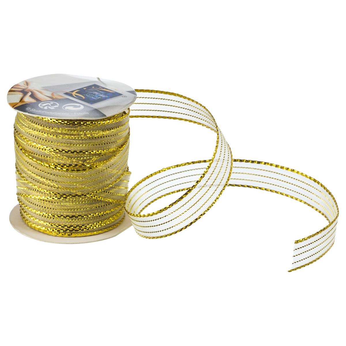 Ruban tissé 10 mm long 3m polyester gris, ATMOSPHERA