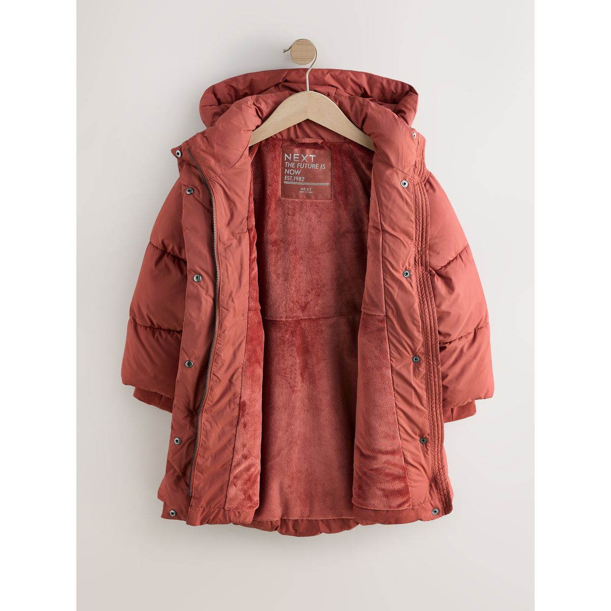 Doudoune imperméable cintrée marron rouille, NEXT