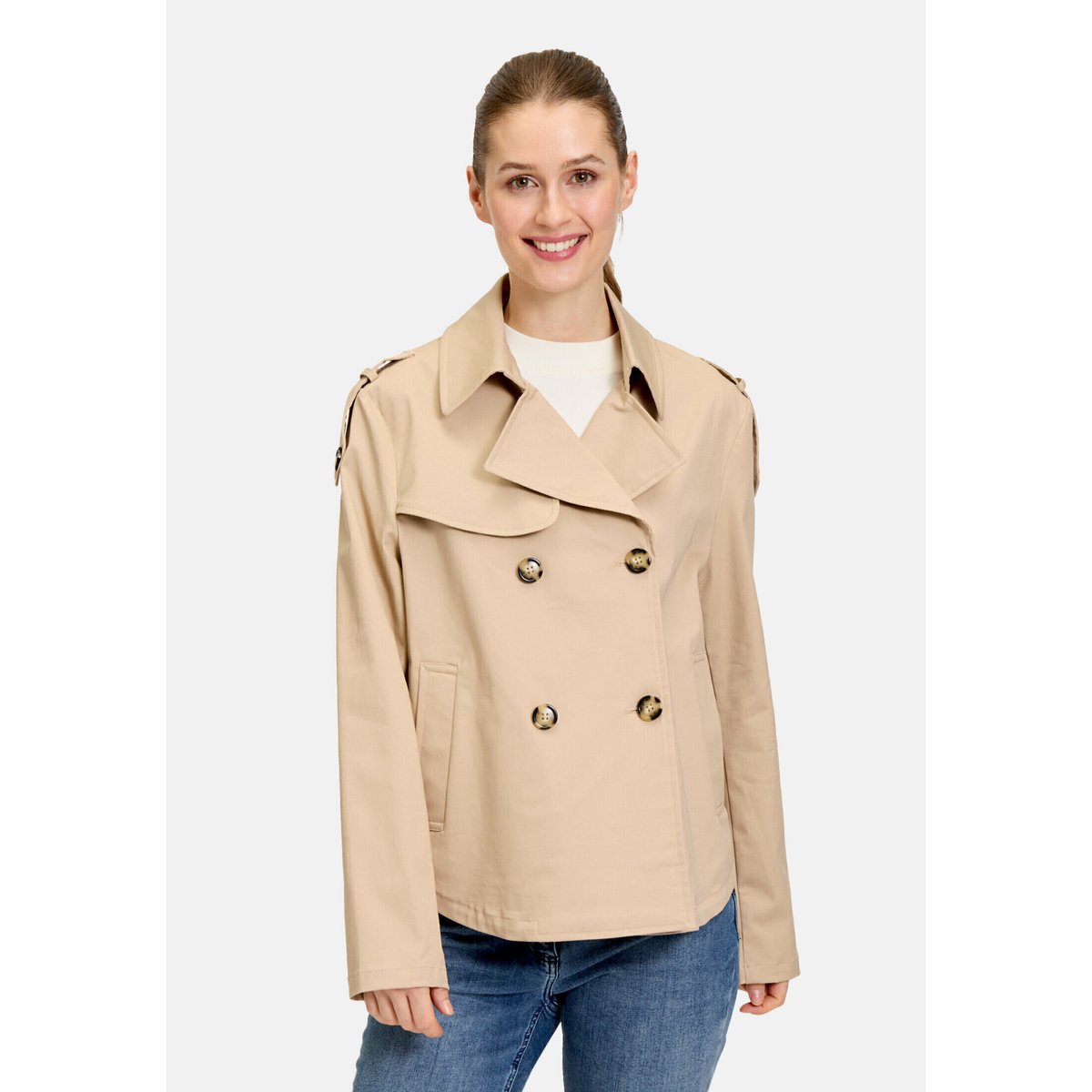 Veste d'été à col beige, AMBER & JUNE