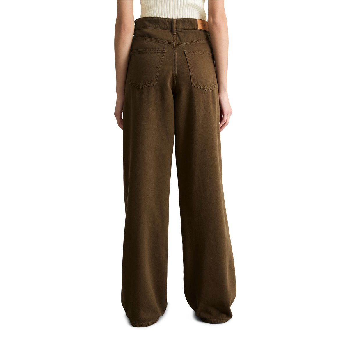 Jeans modèle Tomma large en mélange coton organique-lyocell-modal marron fonce, MARC O’POLO DENIM