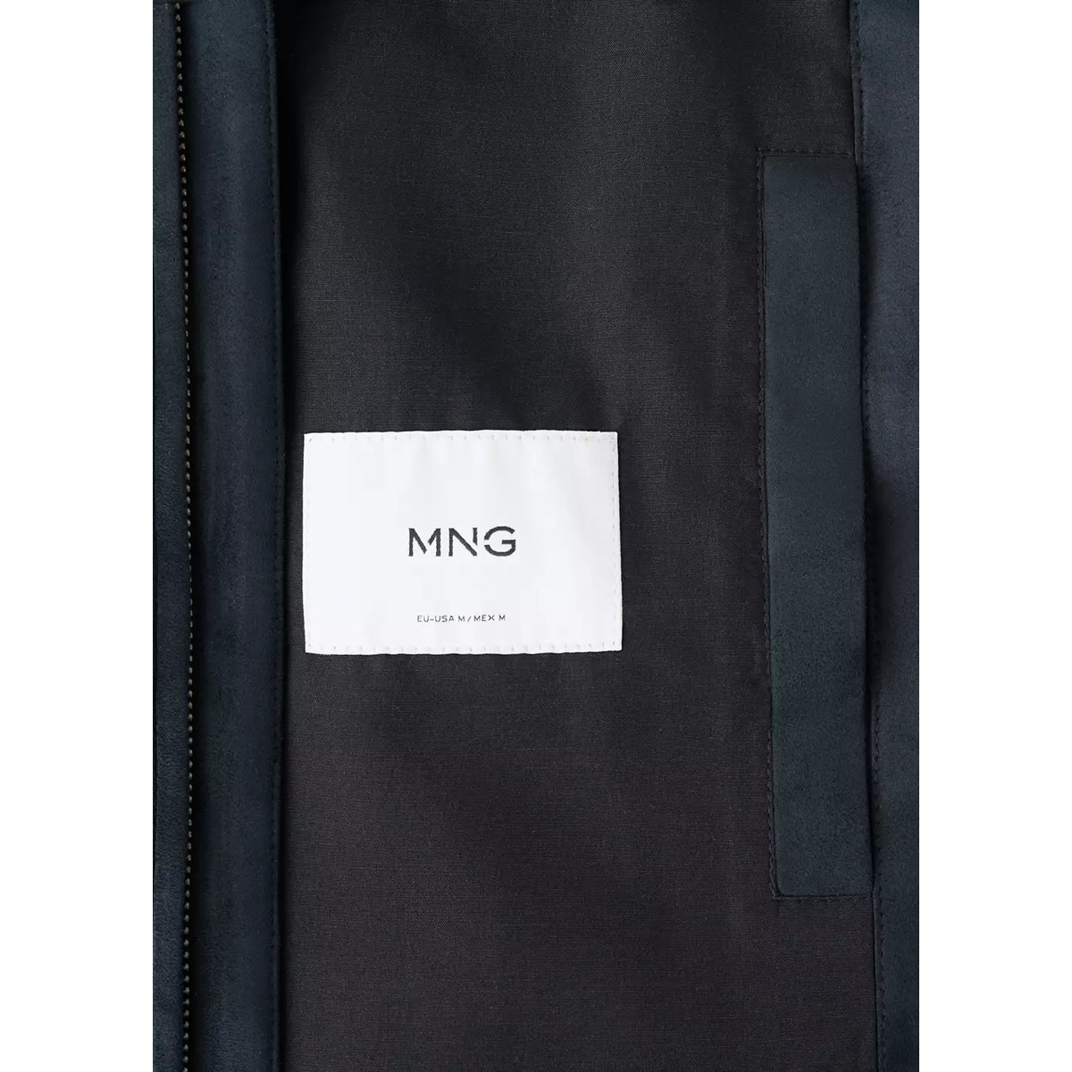 Veste bomber effet daim bleu marine, MANGO MAN