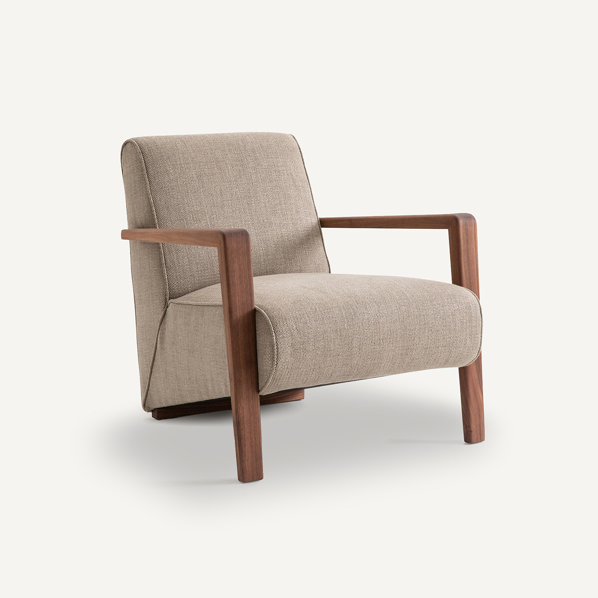 Fauteuil viscose-lin chiné, Sanami beige ficelle, AM.PM