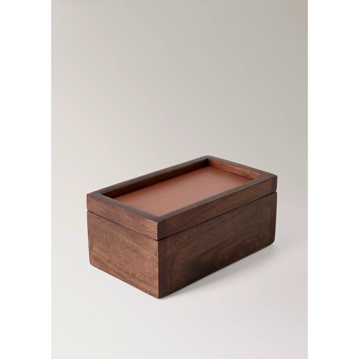 Petite boîte carrée en bois marron, MANGO HOME