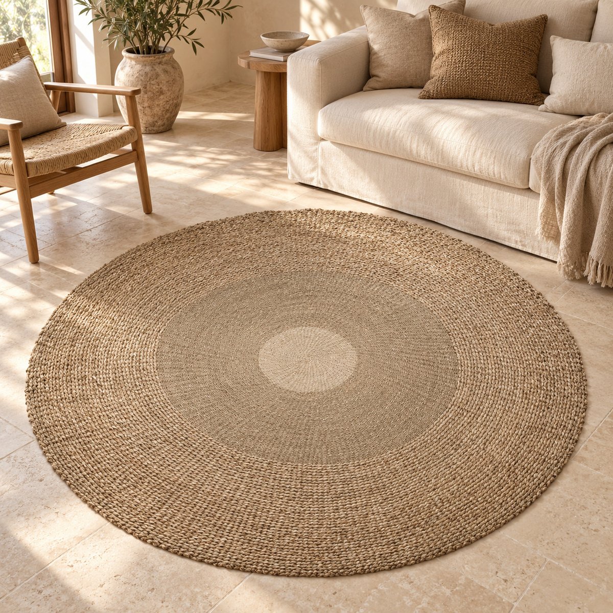 Tapis en herbe de mer MEKONG beige, BAZAR BIZAR