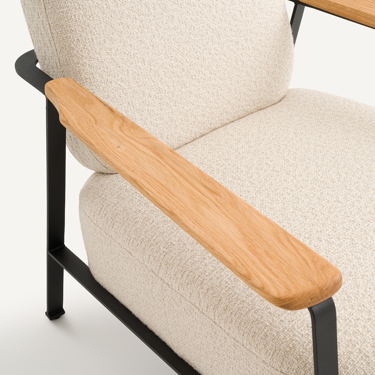 Fauteuil en tissu bouclette et métal, ABRAXAS ecru, AM.PM