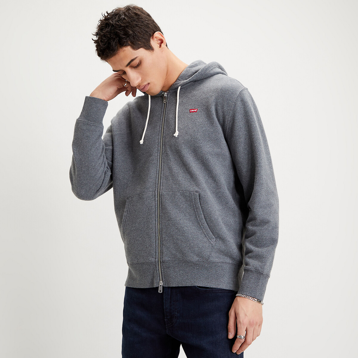 Felpa con cerniera e cappuccio New Original grigio, LEVI'S