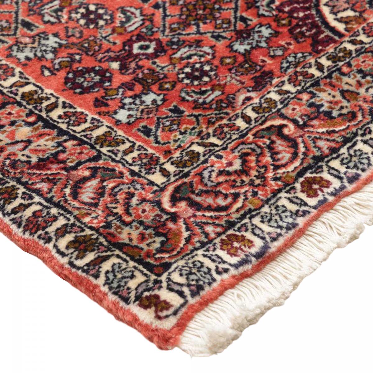 Tapis d'orient à motif traditionnel, noué main avec soin, BIDJAR 2 rouge, beige, bleu, UN AMOUR DE TAPIS