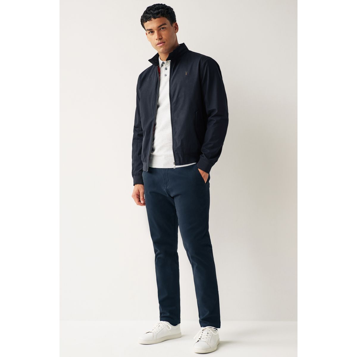 Blouson harrington déperlant doublure bleu marine, NEXT