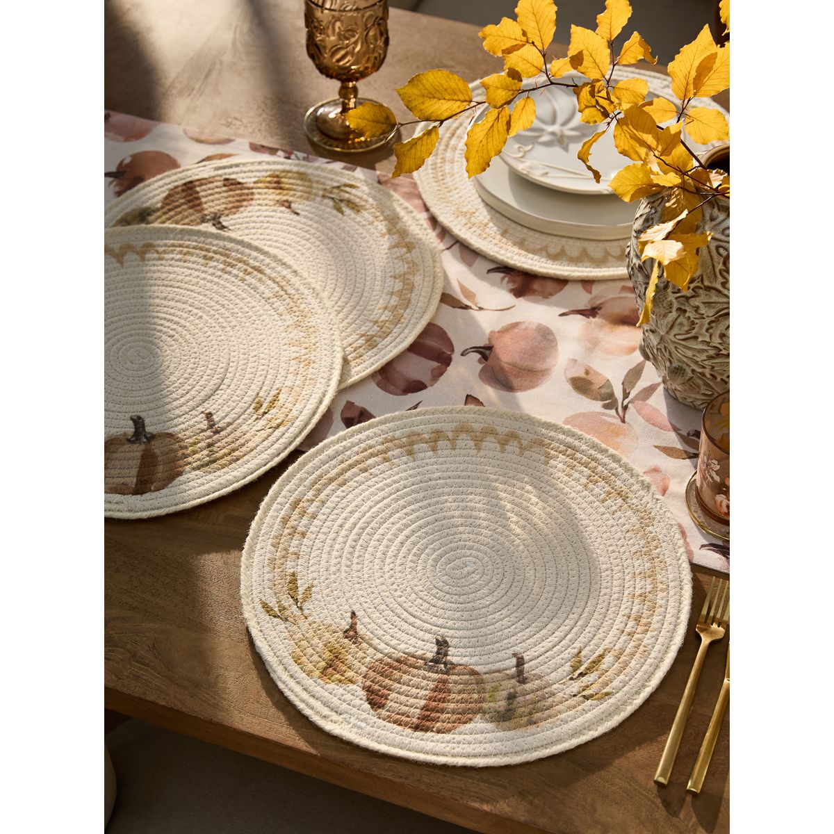 Set de table citrouille automne, lot 4 naturel, NEXT