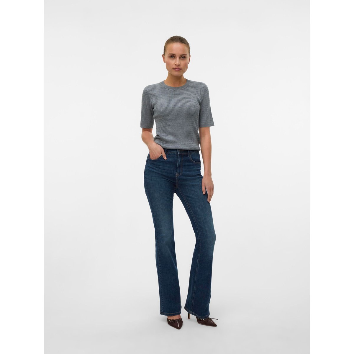Jean Flared dark blue denim, VERO MODA