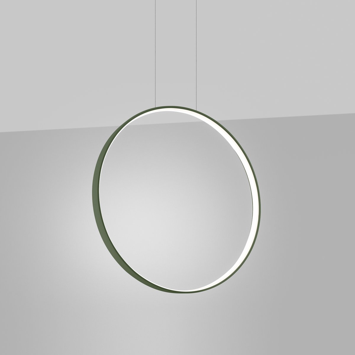 Suspension Aluminium Vert Olive LED 1 Rio vert olive, EDEN