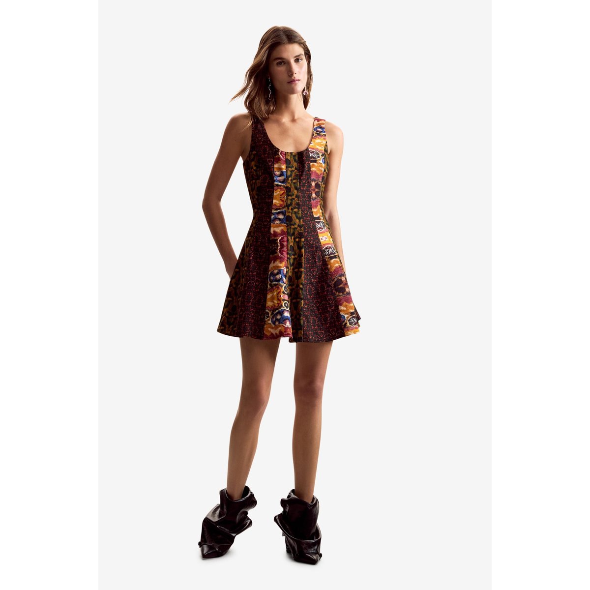 Robe à bretelles conçue par Mr. Christian Lacroix vert, DESIGUAL