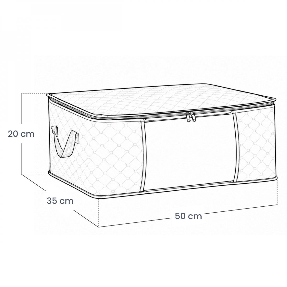 Lot de 8 sacs de rangement pliables pour vêtements, linge de maison avec poignées gris, VIVEZEN