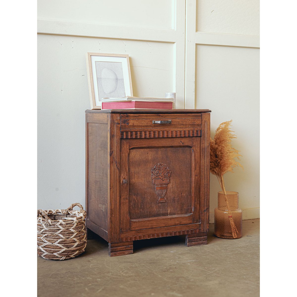 Buffet confiturier de ferme en bois brut Gilbert N°1665 - Bon état bois foncé, DEBONGOUT