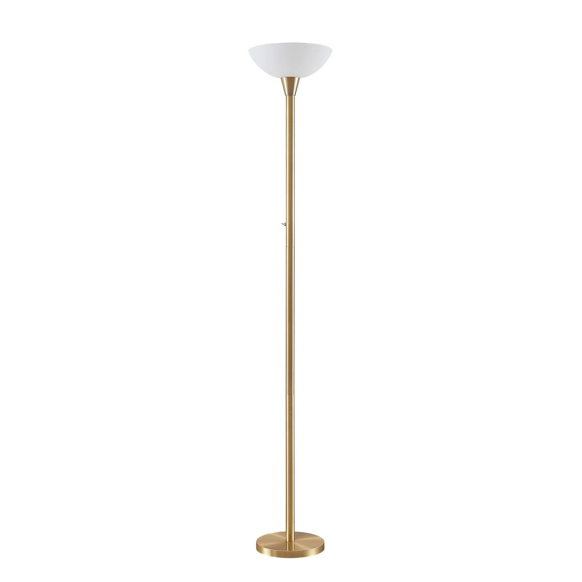Lampadaire en métal moderne, Ignacia laiton mat, blanc, LINDBY
