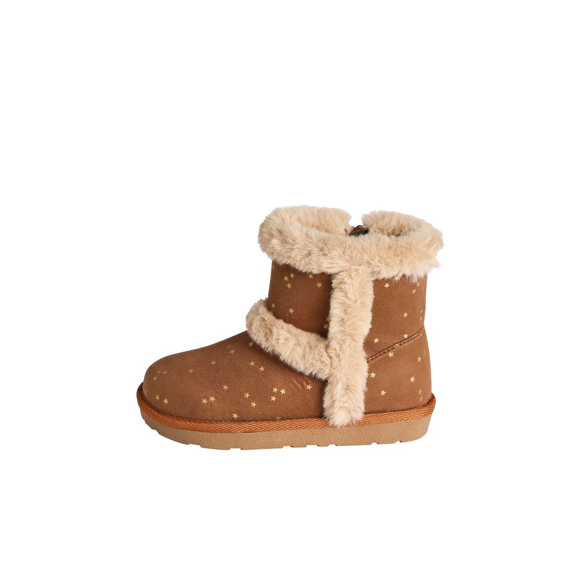 Boots déperlantes zippées fourrées " marron, VERTBAUDET