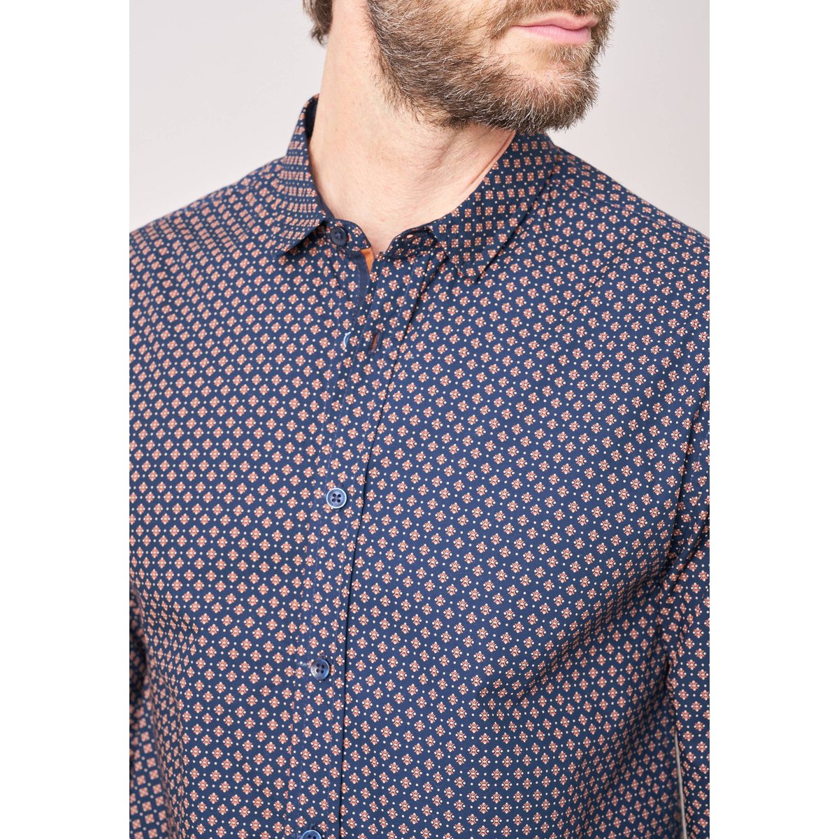 Chemise régular homme en 100% coton SILAS navy, DEELUXE