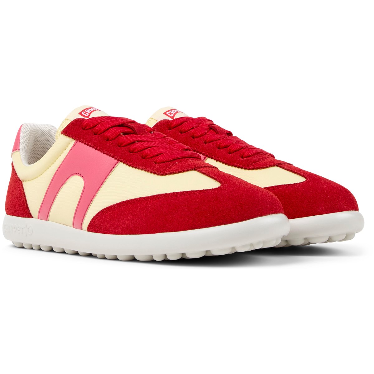 Baskets Cuir PELOTAS XLF jaune rouge, CAMPER
