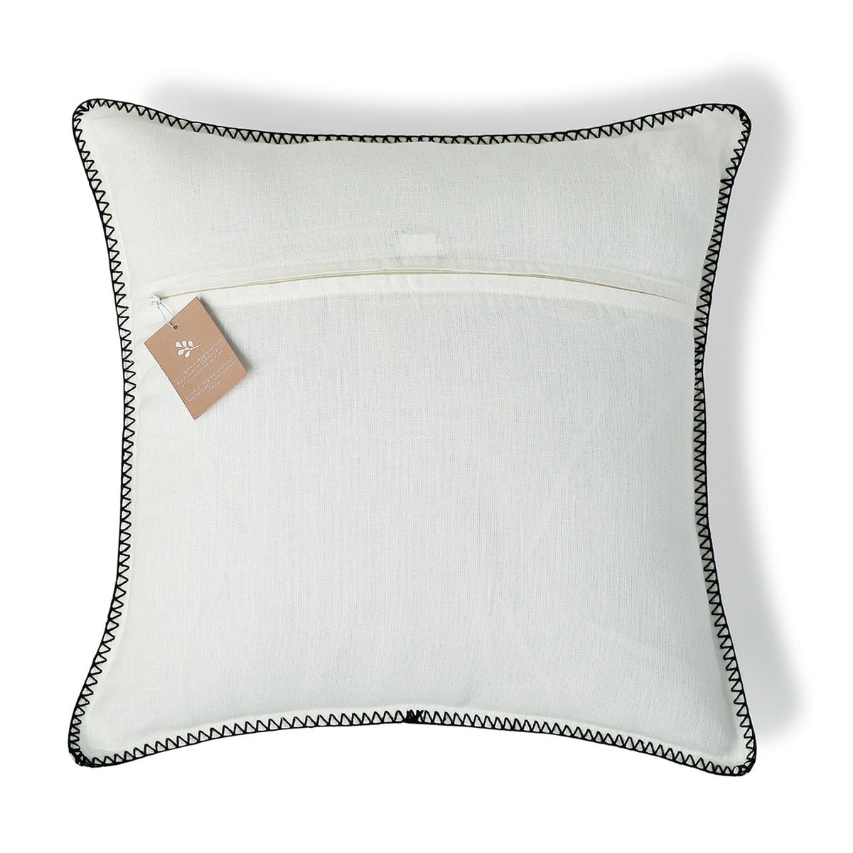 Coussin lin lavé MAXIME blanc / noir, FEBRONIE