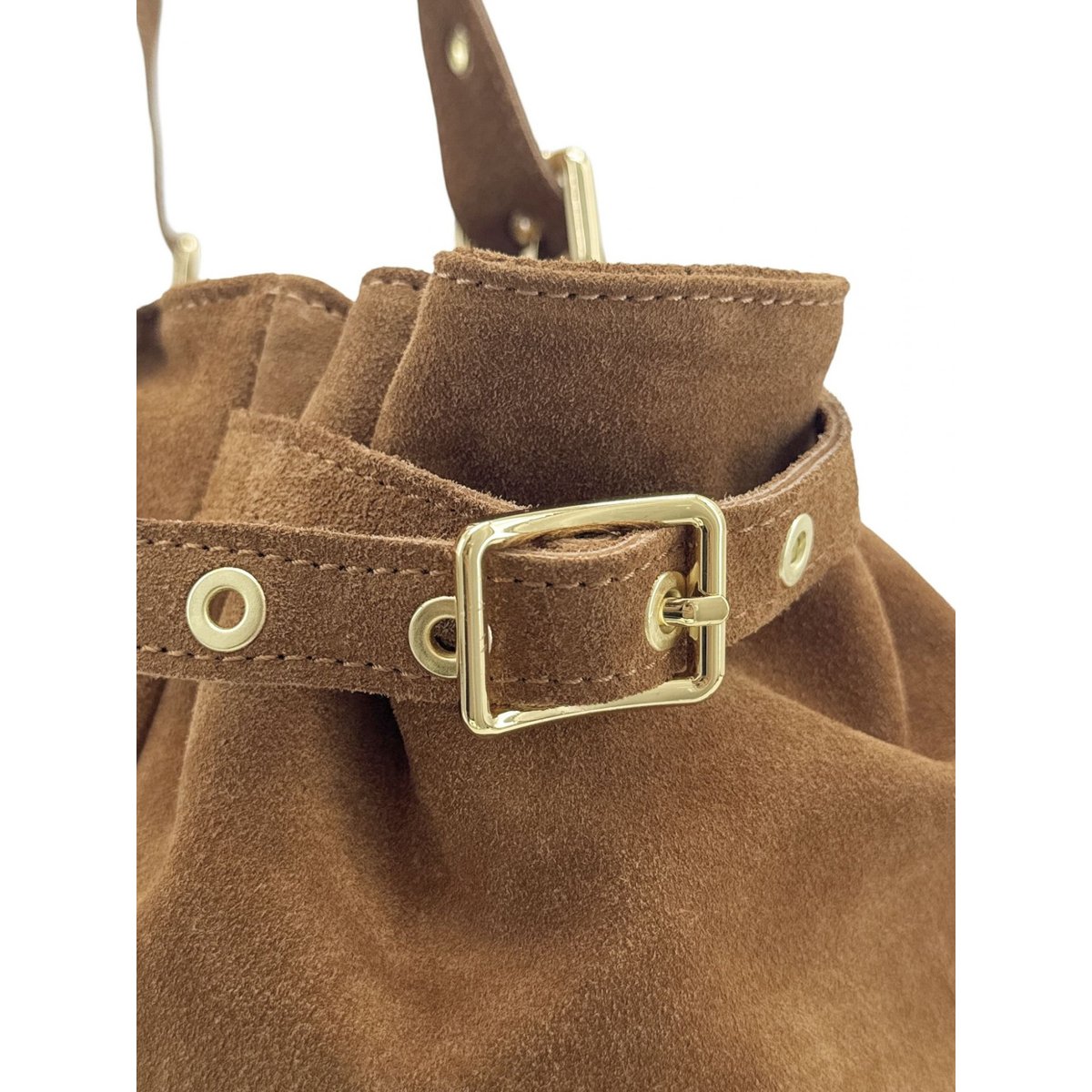 Sac bowling en croûte de cuir NEW PRINCESS SUEDE XL camel, OH MY BAG