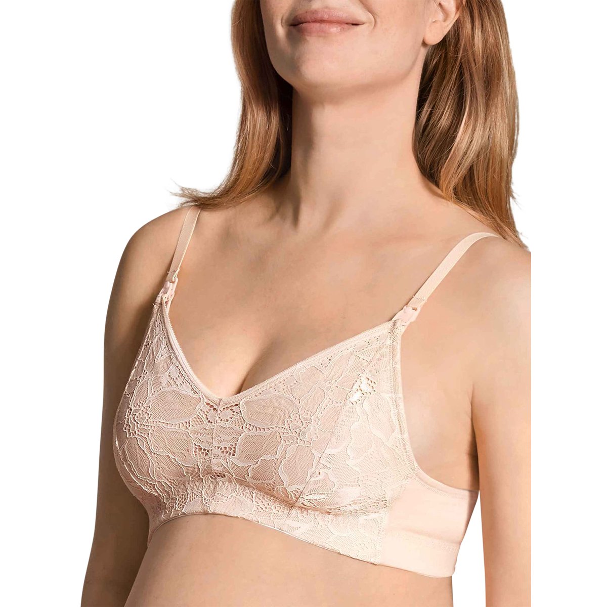 Soutien-gorge d'allaitement sans armatures Lyocell 100% NATURE MUM rose parfait dentelle, CALIDA