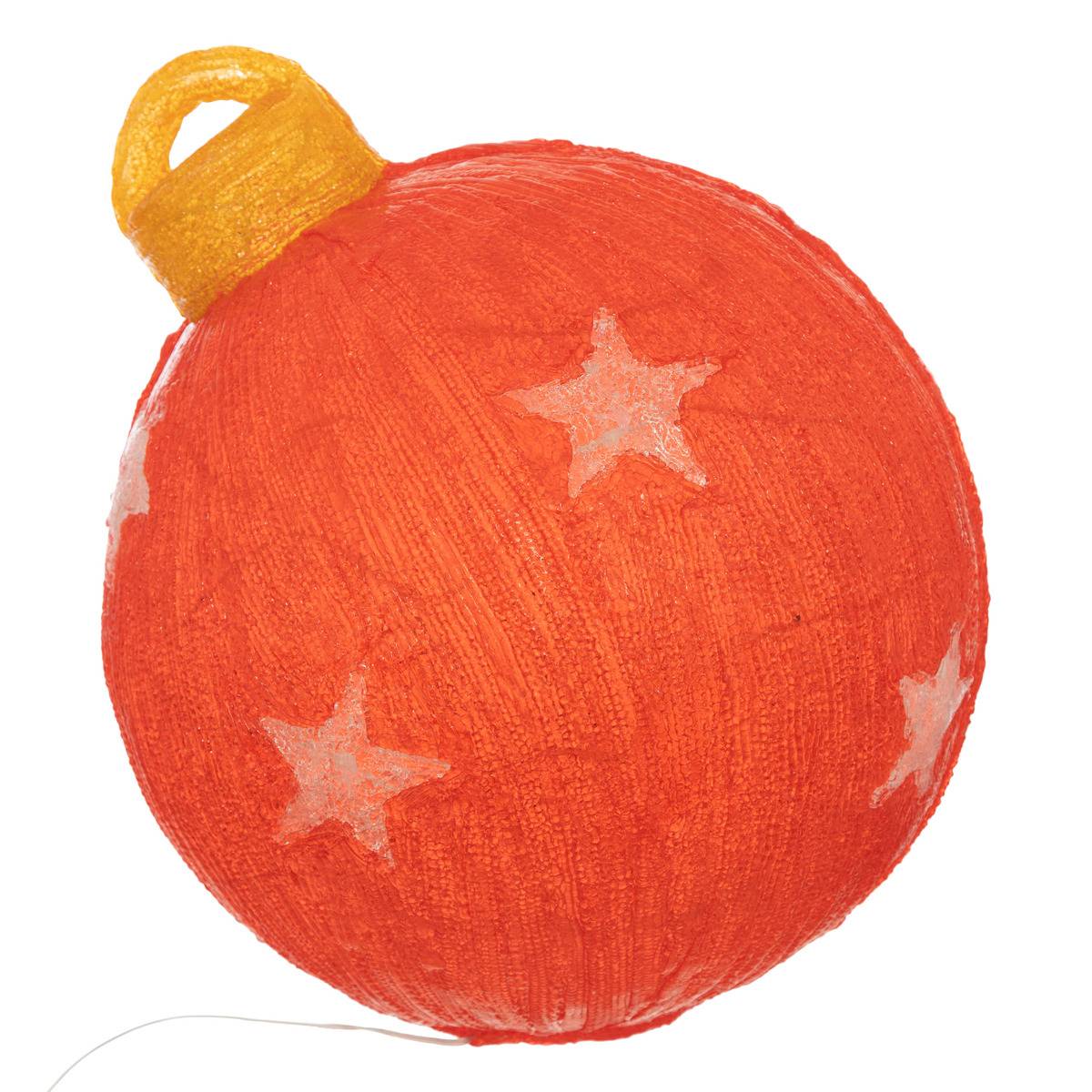 Forme acrylique boule de Noël de Noël lumineuse solaire 60 LED H38 cm 8 fonctions rouge, FEERIC LIGHTS & CHRISTMAS