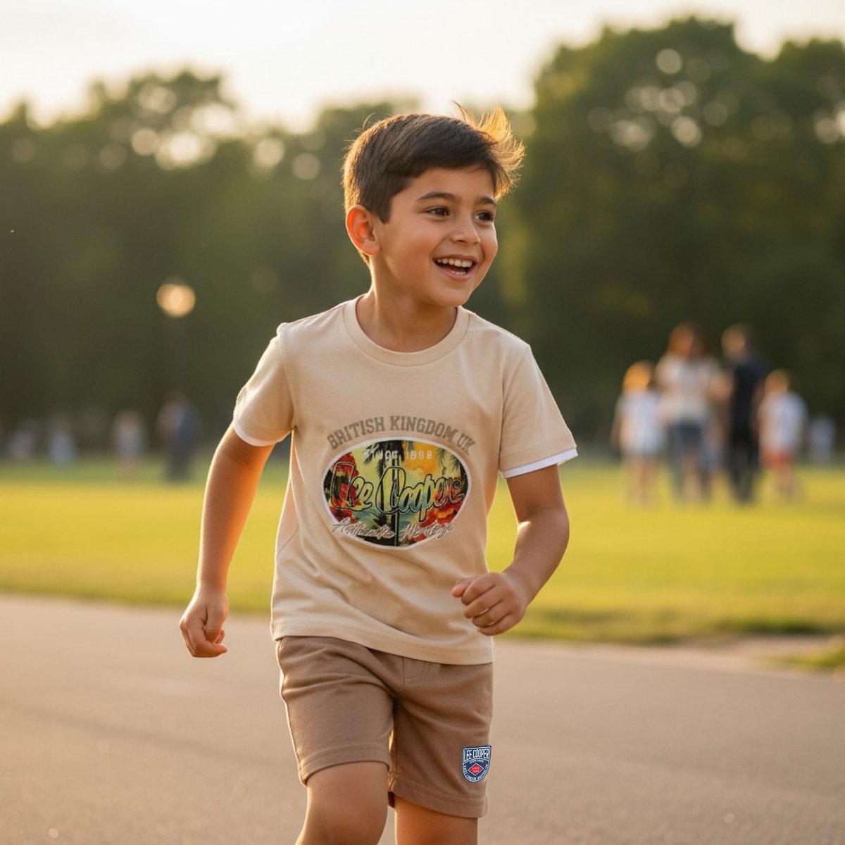 Ensemble t-shirt imprimé et short PLAYTIME gris clair, LEE COOPER