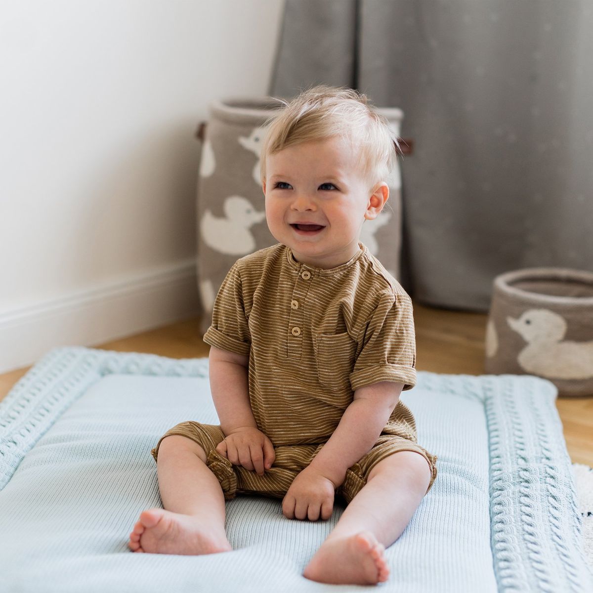 Tapis d’éveil 100% cotton bleu clair, KINDSGUT