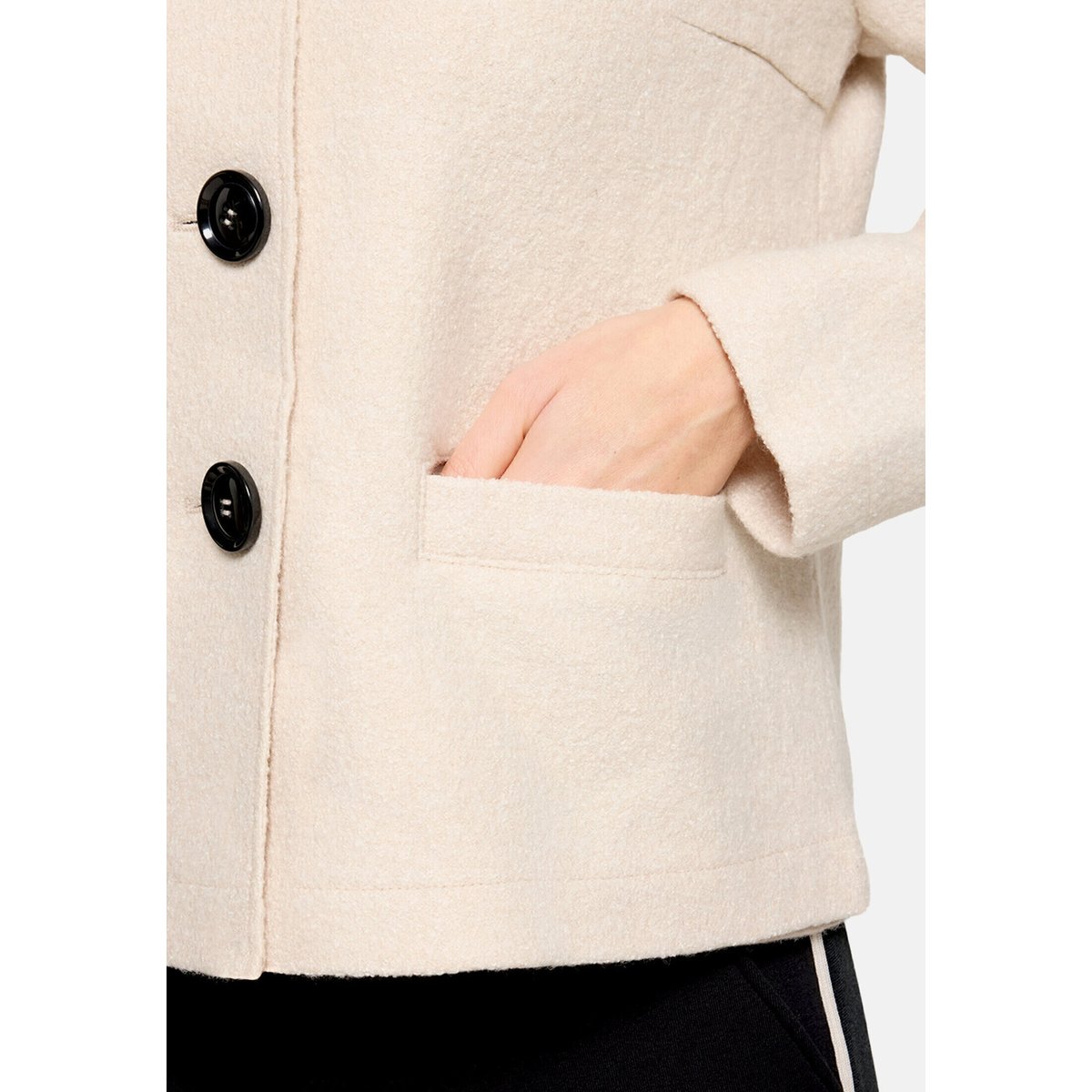 Blazer court à col droit silky beige, BETTY BARCLAY