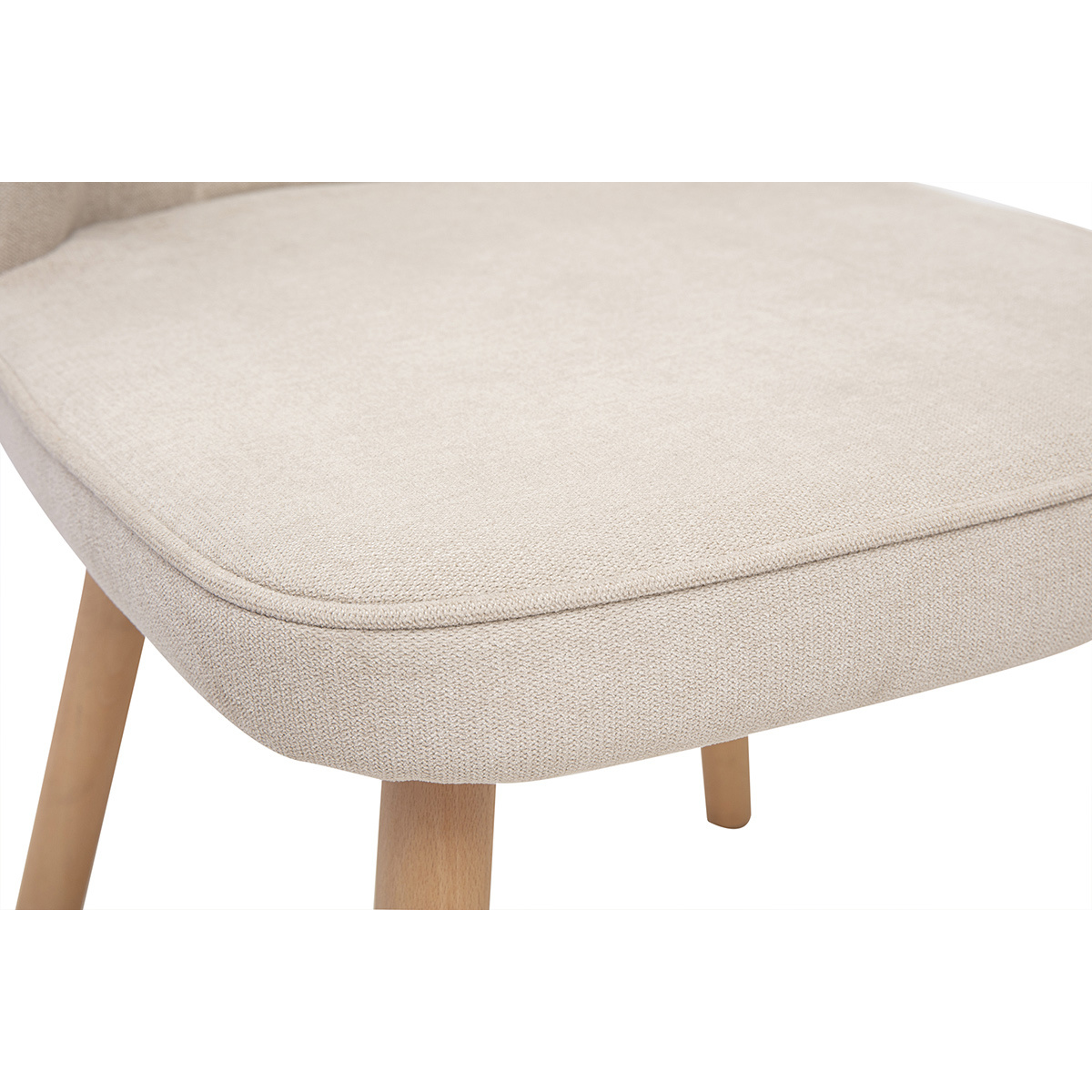 Chaises design en tissu effet velours (lot de 2) FANETTE beige naturel, MILIBOO