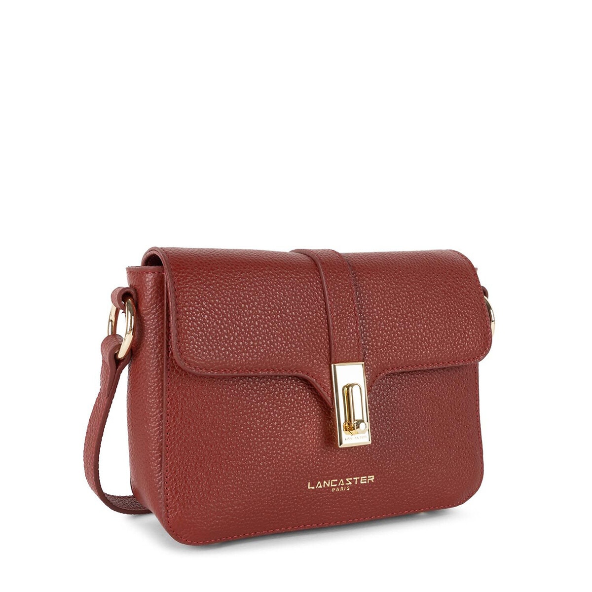 Sac À Bandoulière En Cuir Grainé Milano rouge carmin, LANCASTER