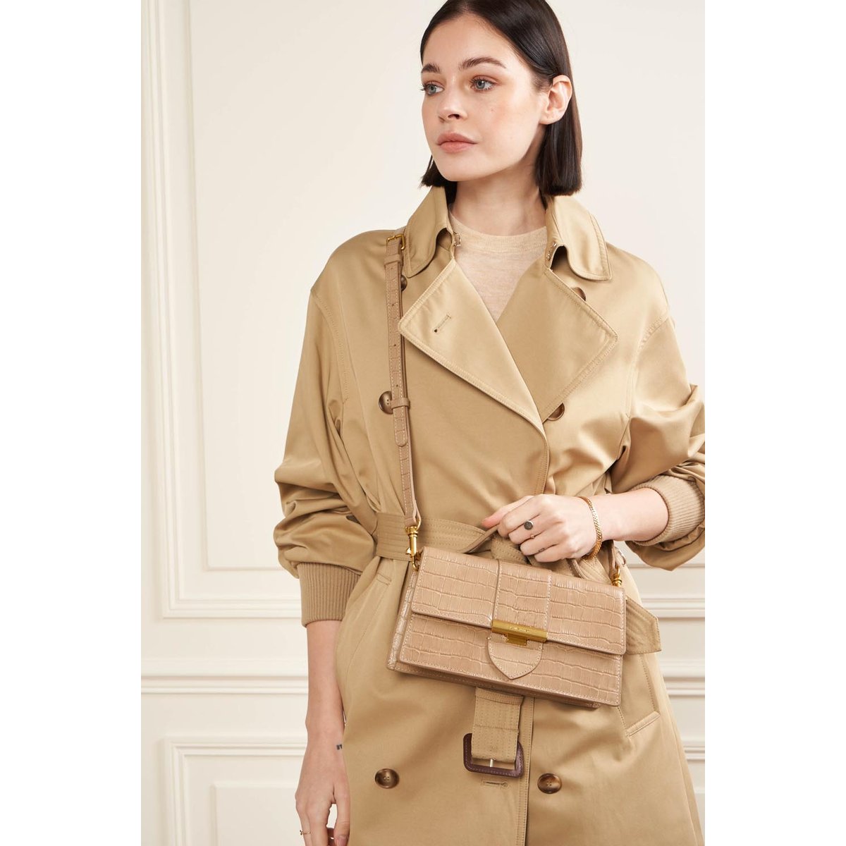 Sac en cuir ILY noir - lézard, LANCASTER
