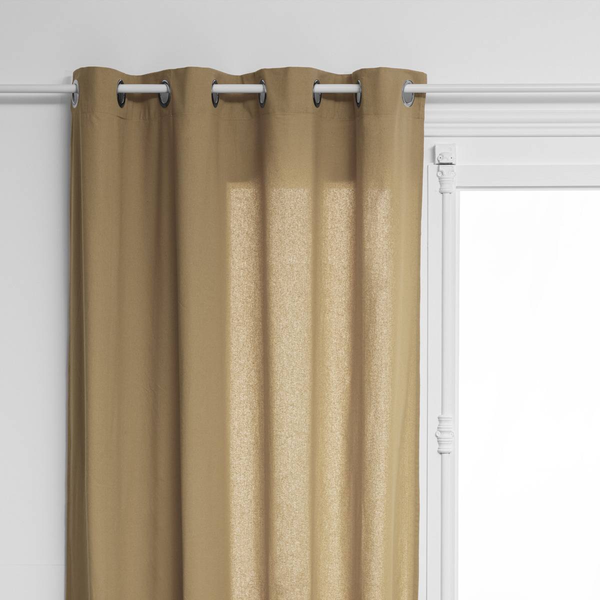 Rideau en coton ANJALI beige lin, ATMOSPHERA