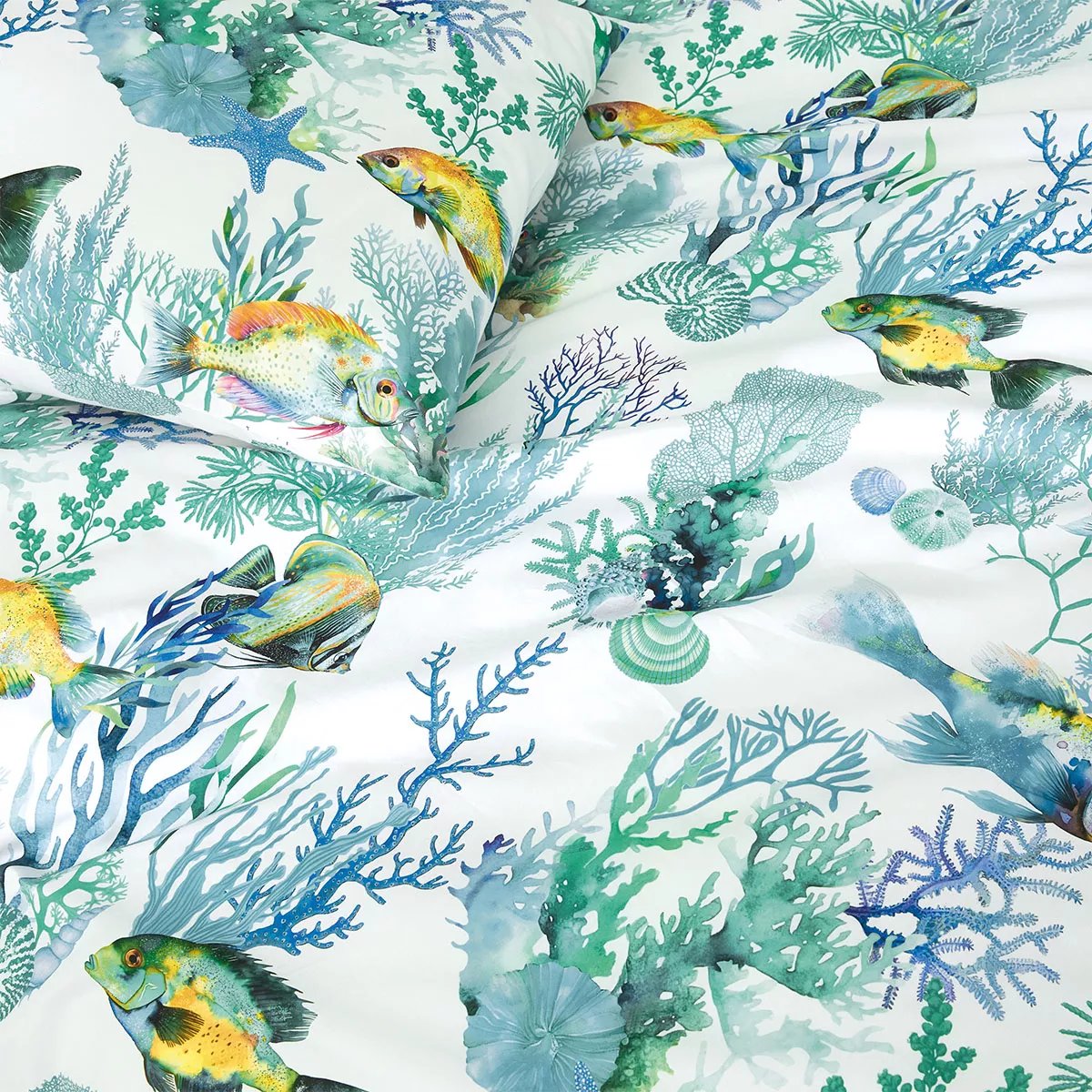 Parure de lit percale de coton NAIA blanc, GARNIER THIEBAUT