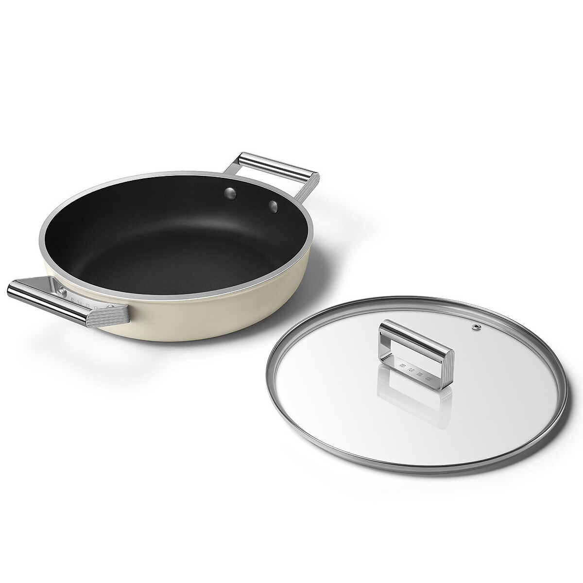 Caçarola Baixa antiaderente, 28cm, SMEG creme, SMEG