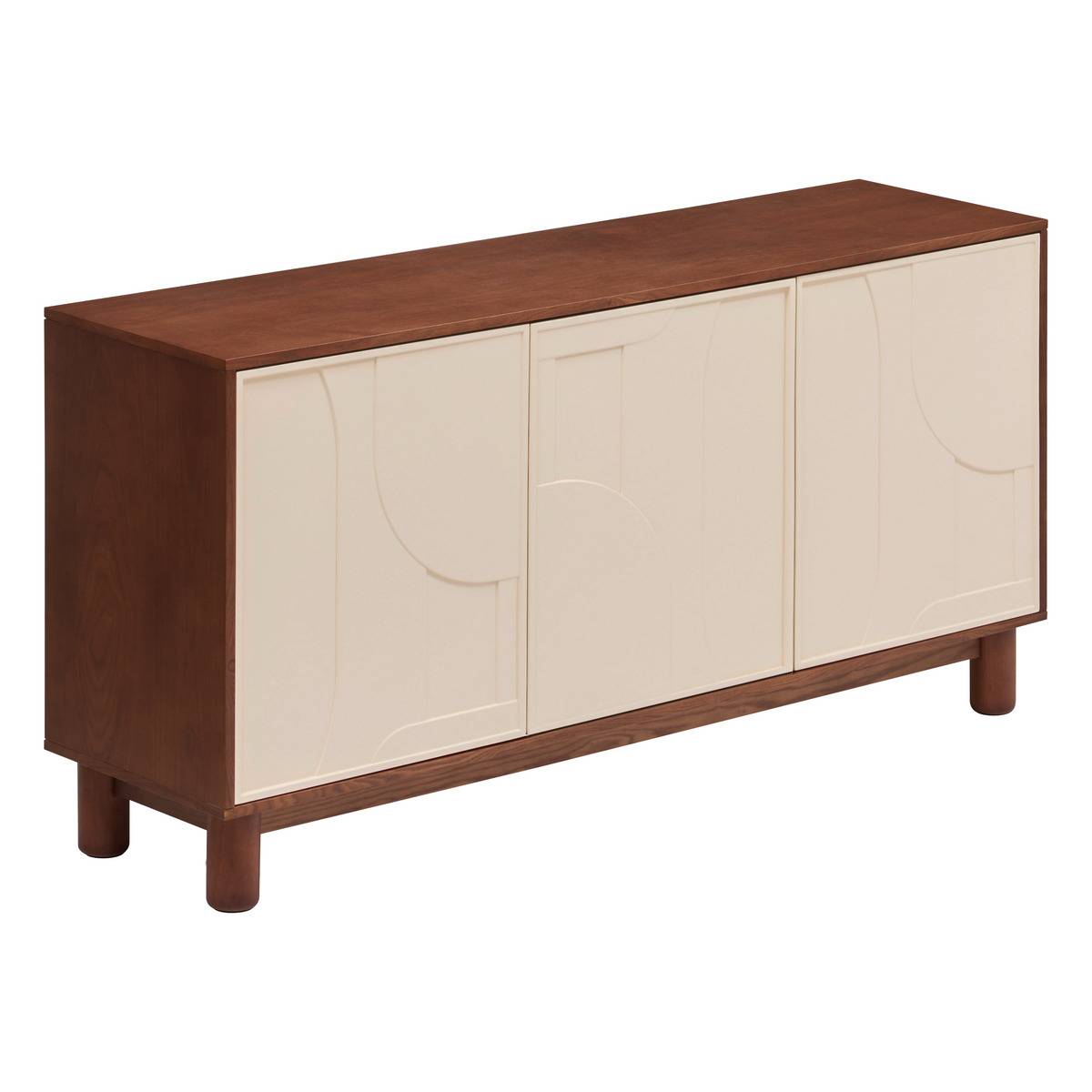 Buffet 3 portes 6 étagères JILANI marron, ATMOSPHERA