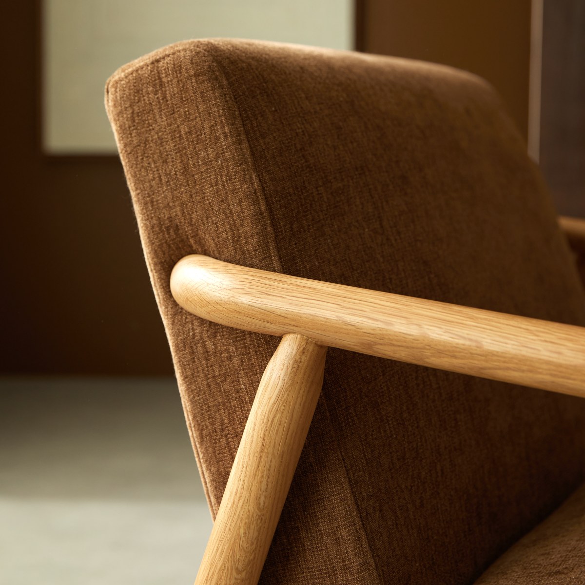 Fauteuil en Tissu massif, AXEL marron, TIKAMOON